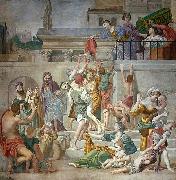 St. Cecilia Distributing Alms, fresco, Domenico Zampieri